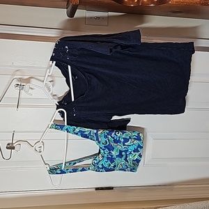 American Eagle t-shirt S/Petite, blue, Aeropostle Crop top S/Petite, paisley
